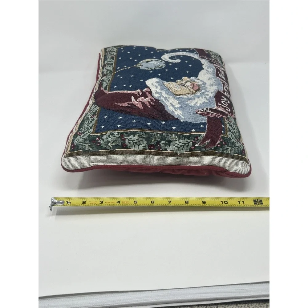 Tapestry Christmas Decorative Throw Pillow Santa Moon Joy To The World 12